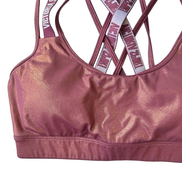 VICTORIA’S SECRET METALLIC MAROON  RACERBACK SPORTS BRA SIZE XS - Picture 6 of 13